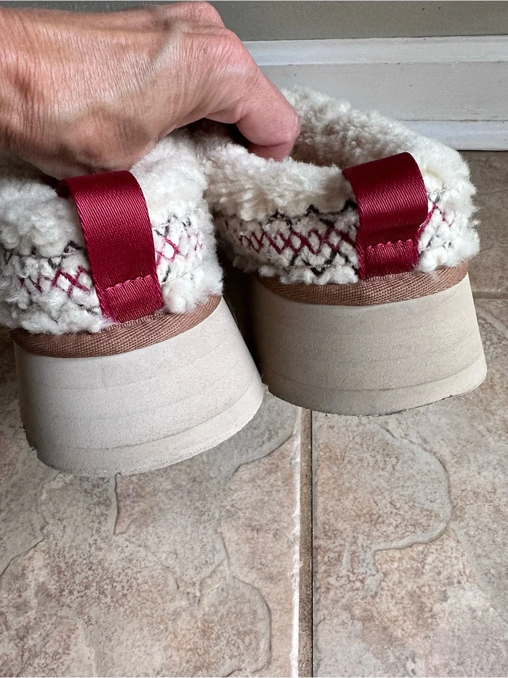 Ugg Tazz Slipper Heritage Braid Fluffy Curly Sheepskin Natural